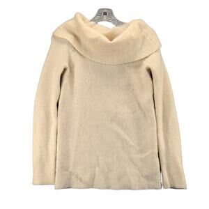 Forever 21 Womens Cowl Neck Sweater Size Small Cream Tag Logo